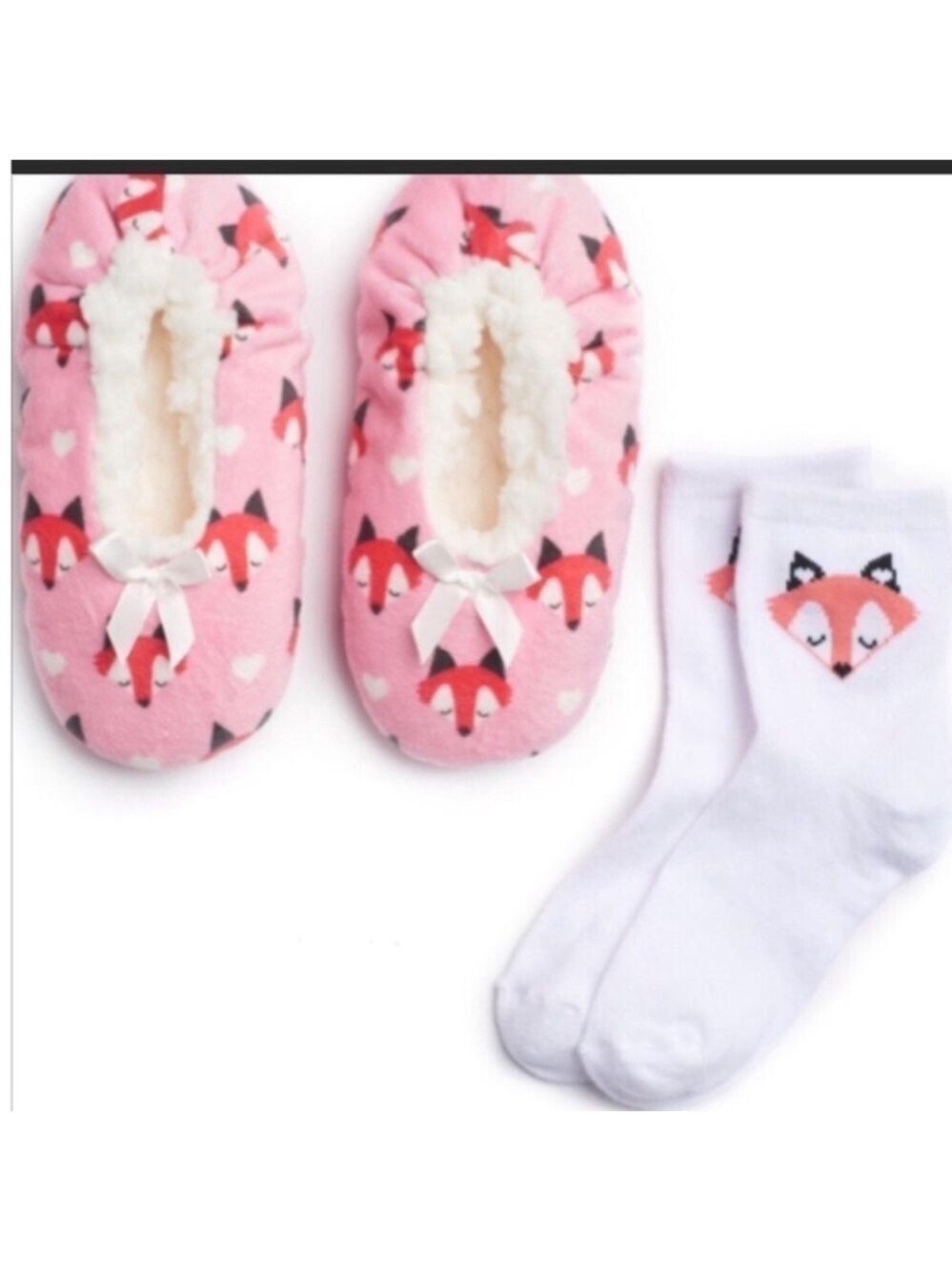 Fuzzy Babba Babba Buddies fox themed girls size S/M shoe size 8-13